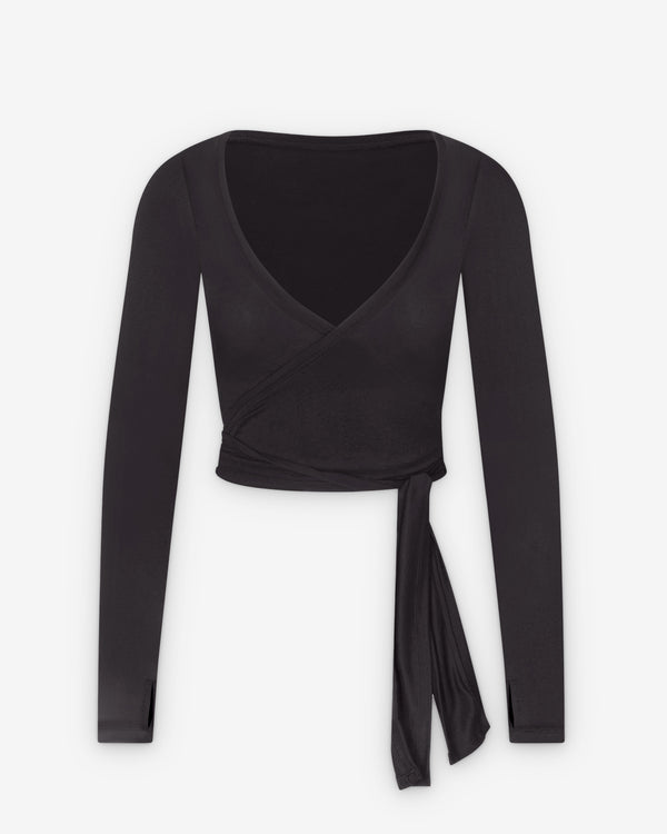 NikeSkims - Women's Stretch Knit Seamless Ls Wrap Top - (Obsidian)