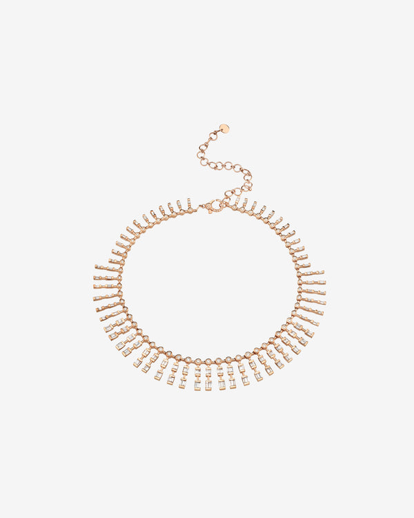 Shay - Women's Diamond Triple Dot-Dash Choker - (Rose Gold)