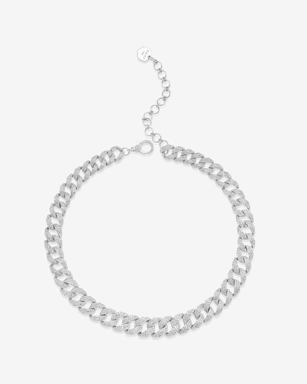 Shay - Women's Geo Link Choker - (White Gold)