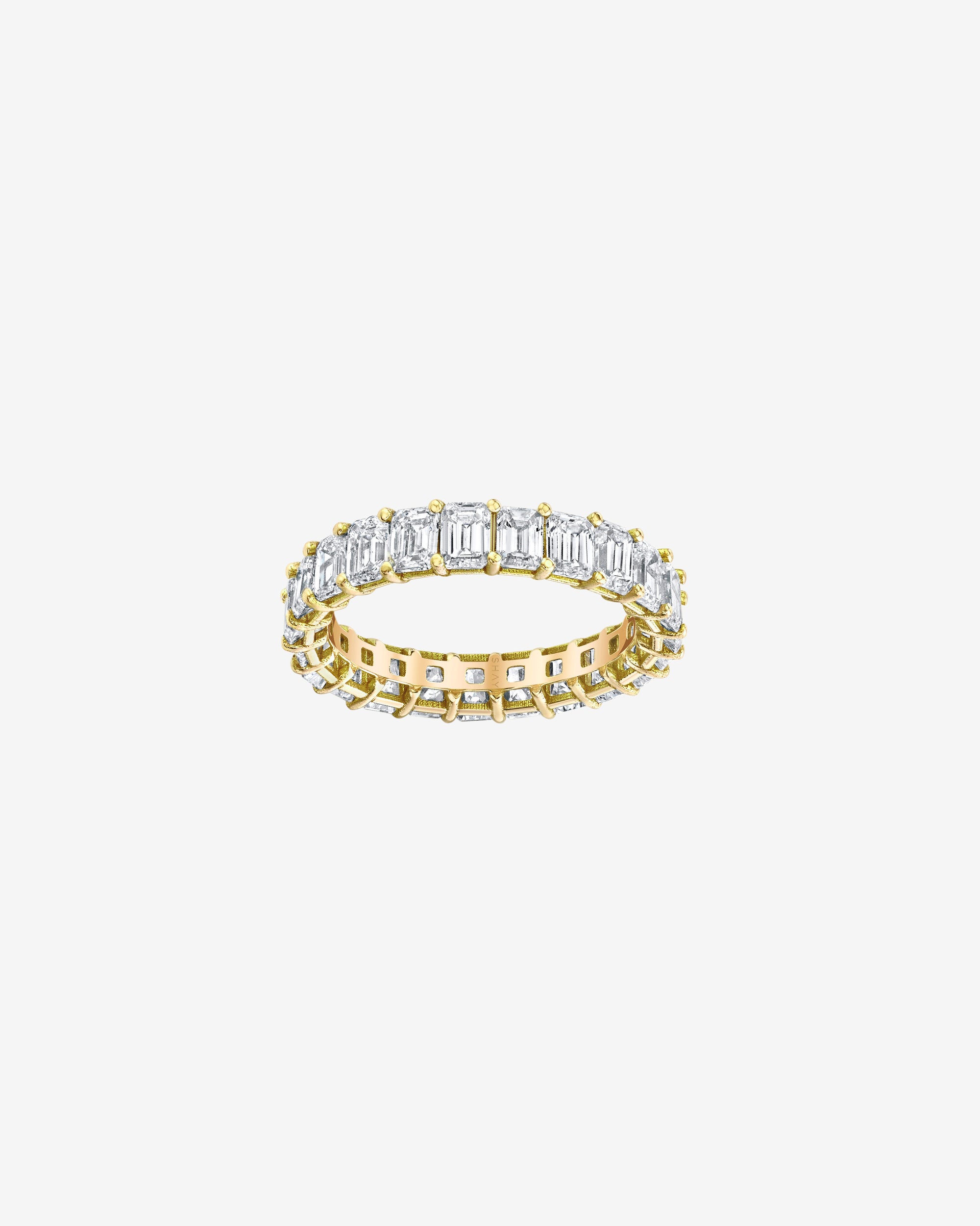 Shay: Women's Small Emerald Cut Eternity Band (Yellow Gold