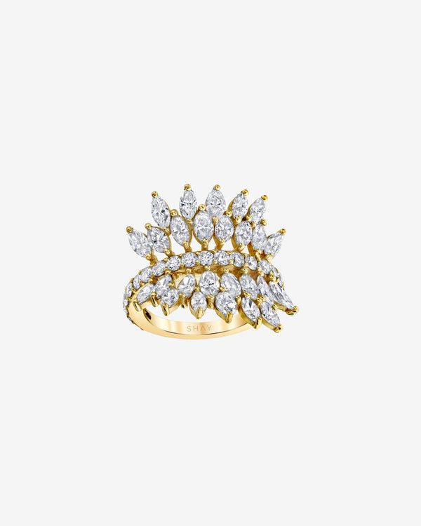 Shay - Women's Small Diamond Marquise Butterfly Ring - (Yellow Gold)