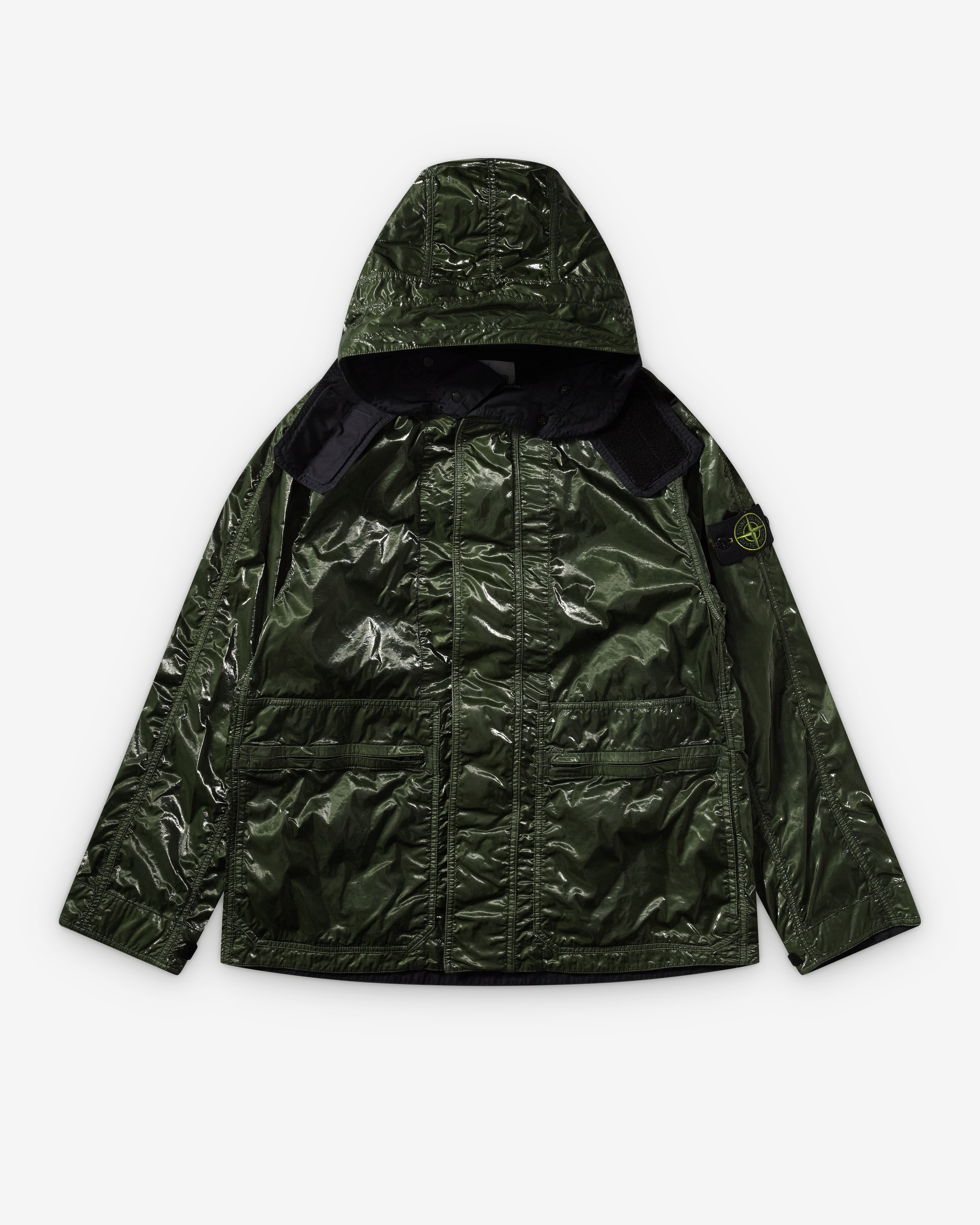 Stone Island: Men's New Balance Hooded Parka (Juniper) | DSMNY E-SHOP