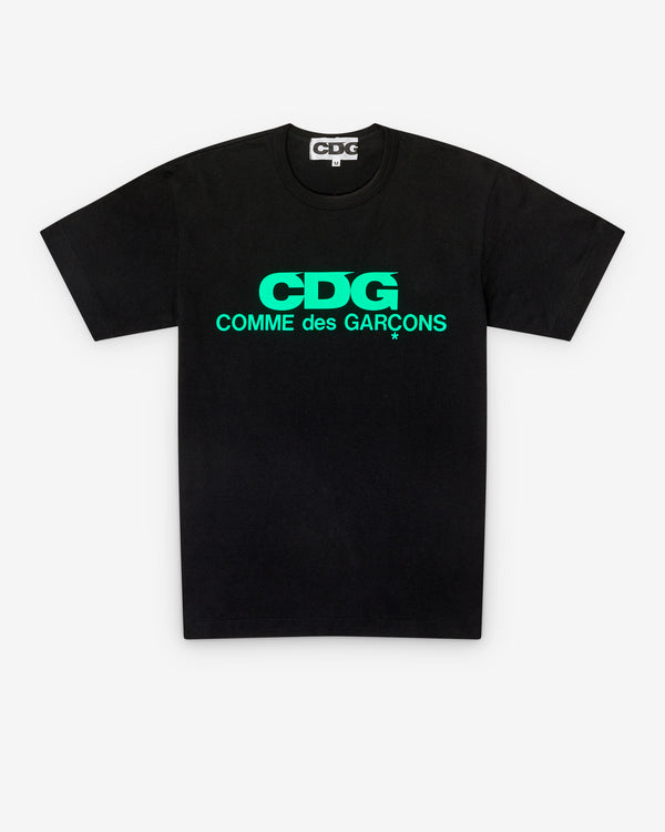 CDG - Fluo Color Logo Tee - (Black/Green)