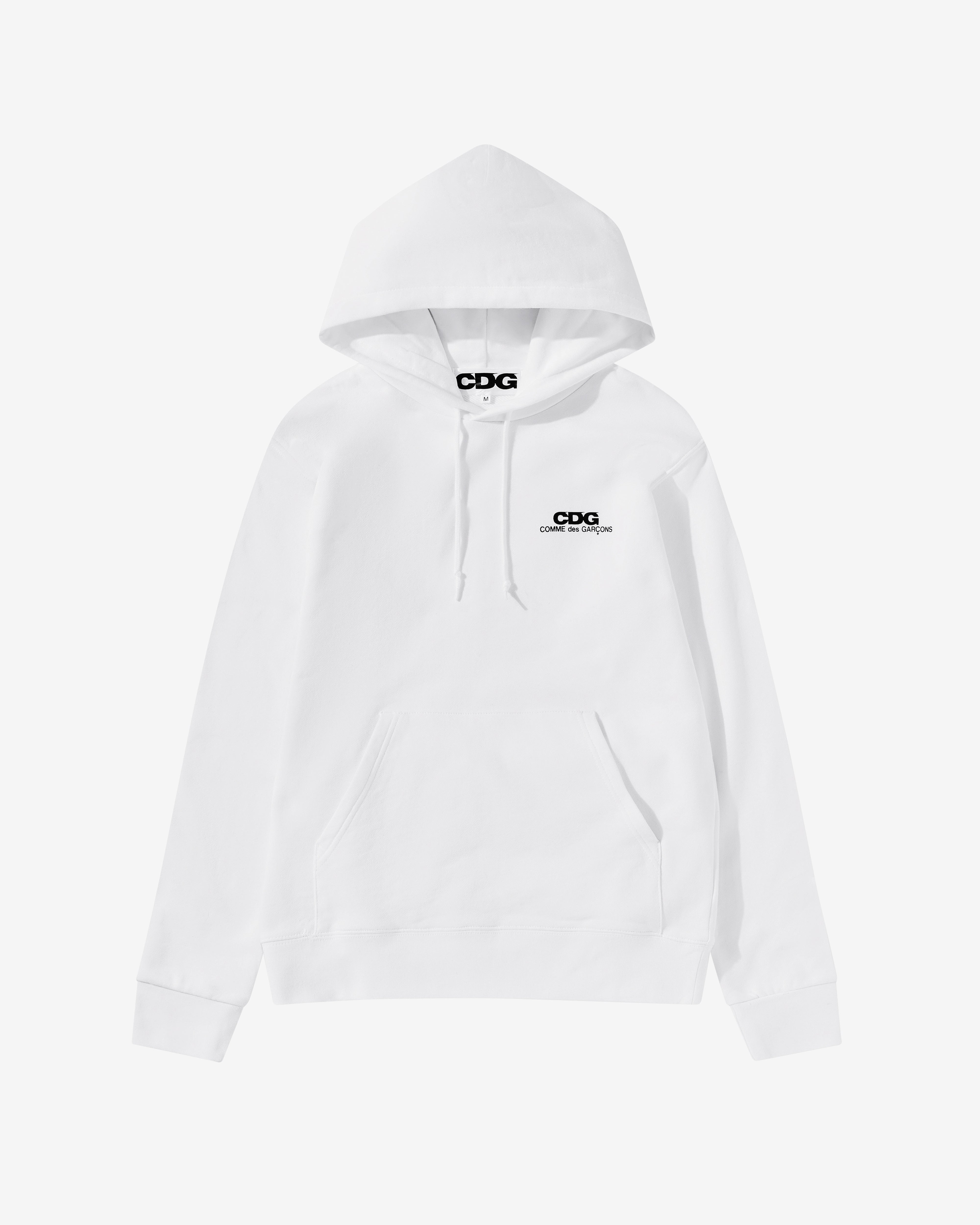 CDG: Logo Hooded Sweatshirt (White) | DSMNY E-SHOP