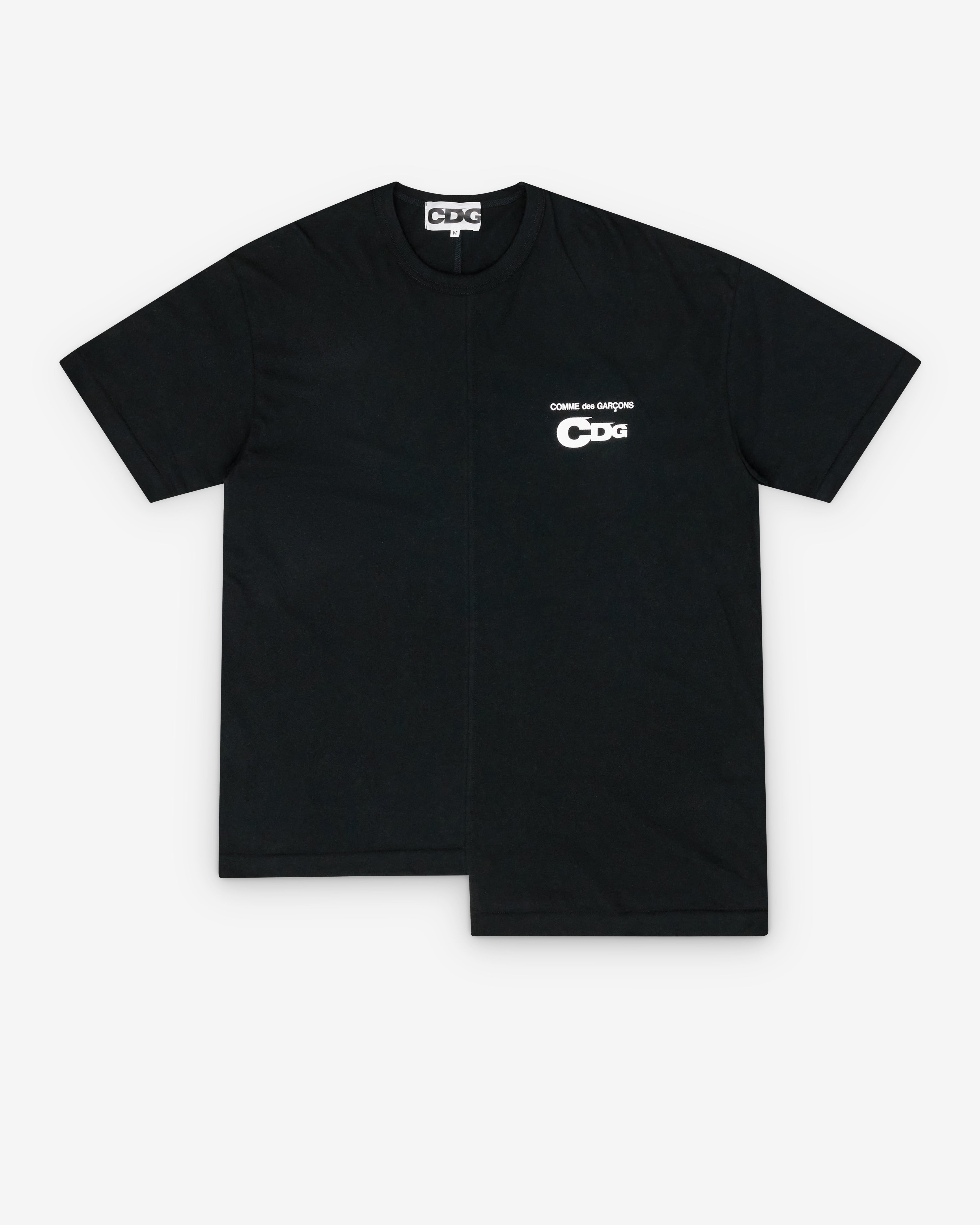 CDG: Men's Asymmetric Split T-Shirt (Black) | DSMNY E-SHOP