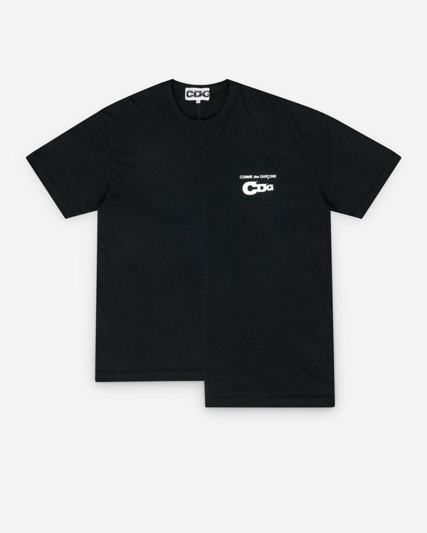 CDG - Men's Asymmetric Split T-Shirt - (Black)