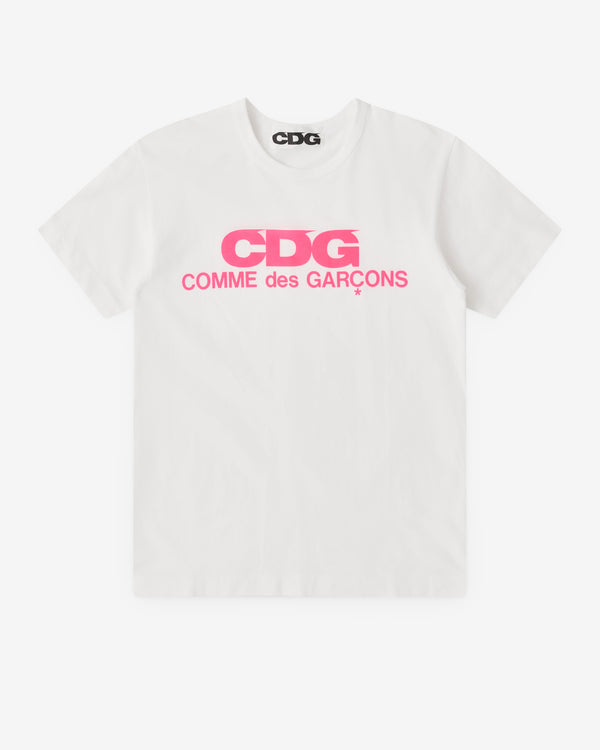 CDG - Pink Logo T-Shirt - (White)