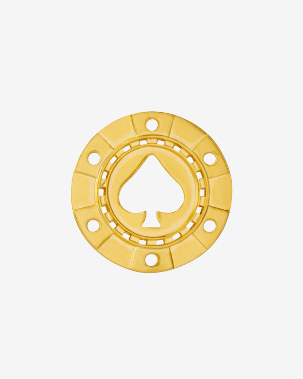 Mene - Spade Poker Chip Pendant - (Gold)