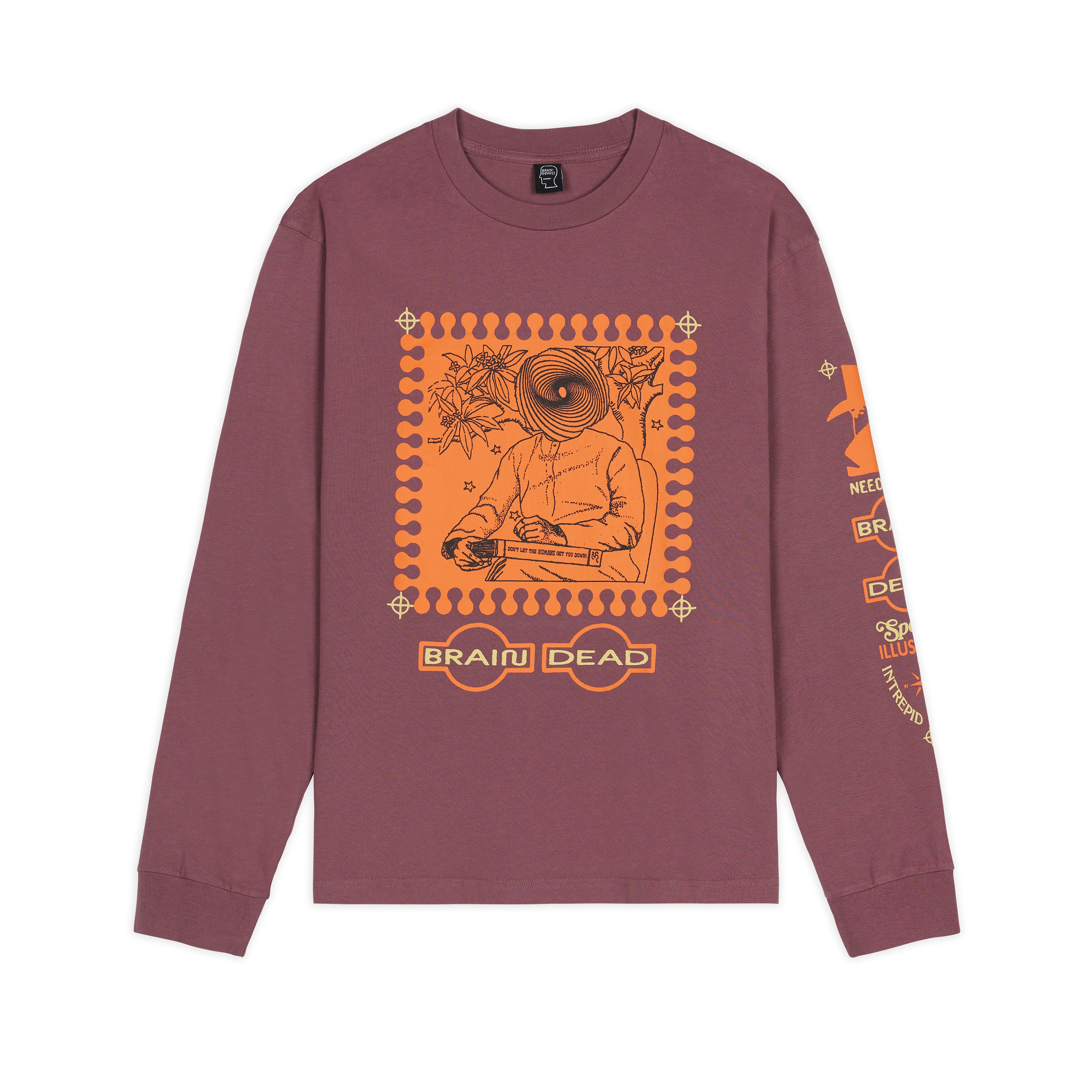 Brain Dead: Men's Special Illusions Long Sleeve T-Shirt (Clay