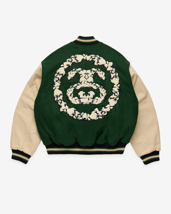 Denim Tears X Stüssy - Men's Varsity Jacket - (Green/Off White)