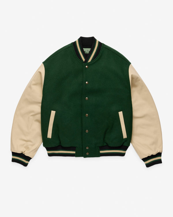 Denim Tears X Stüssy - Men's Varsity Jacket - (Green/Off White)