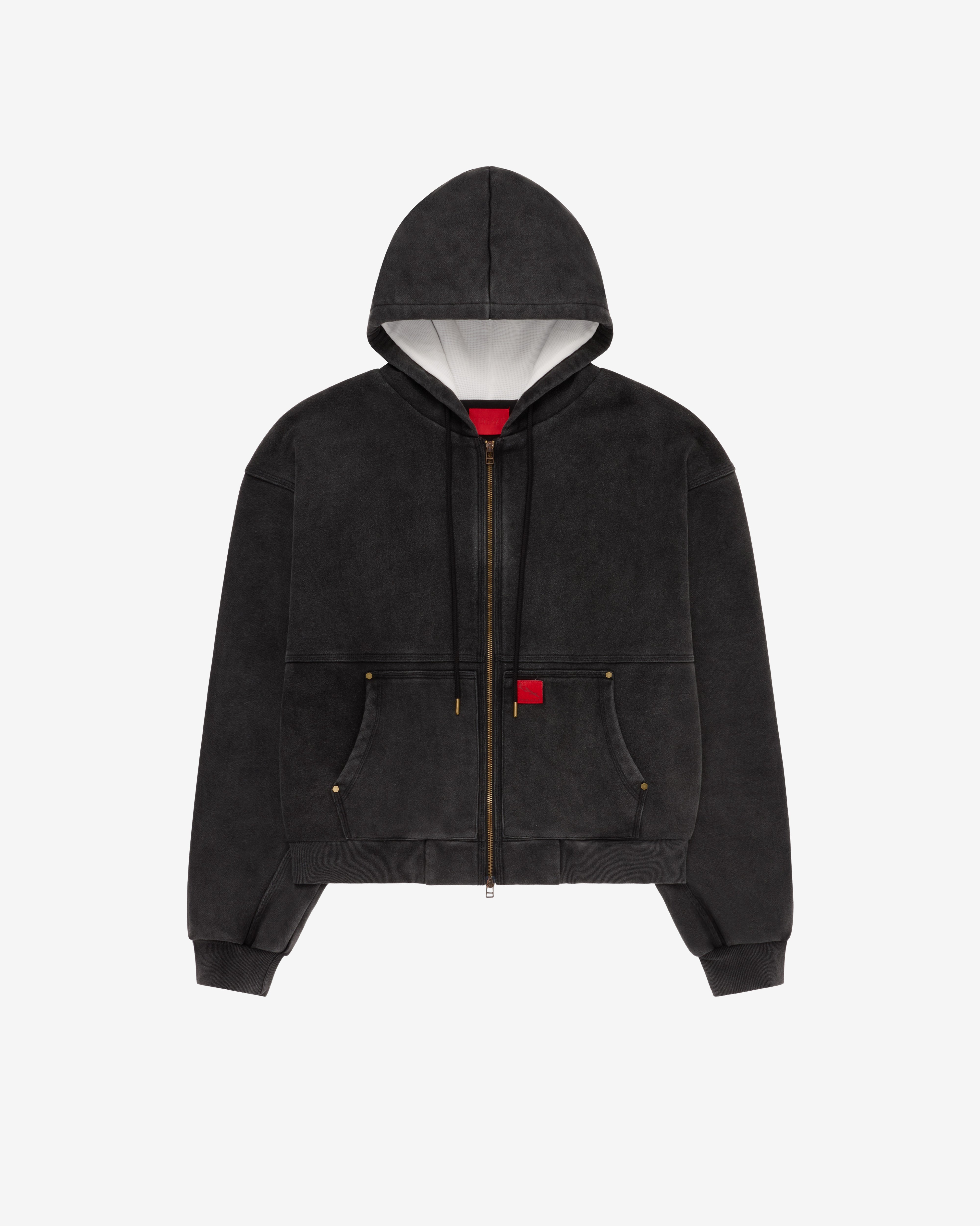 00’s archive FUGA ハイネック 多重zip hoodie Fugazi: Men's Super Duty Zip Hoodie (Washed Black) | DSMNY E-SHOP