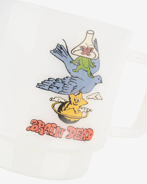 Brain Dead - Surf Bird Milk Glass Mug - (White)
