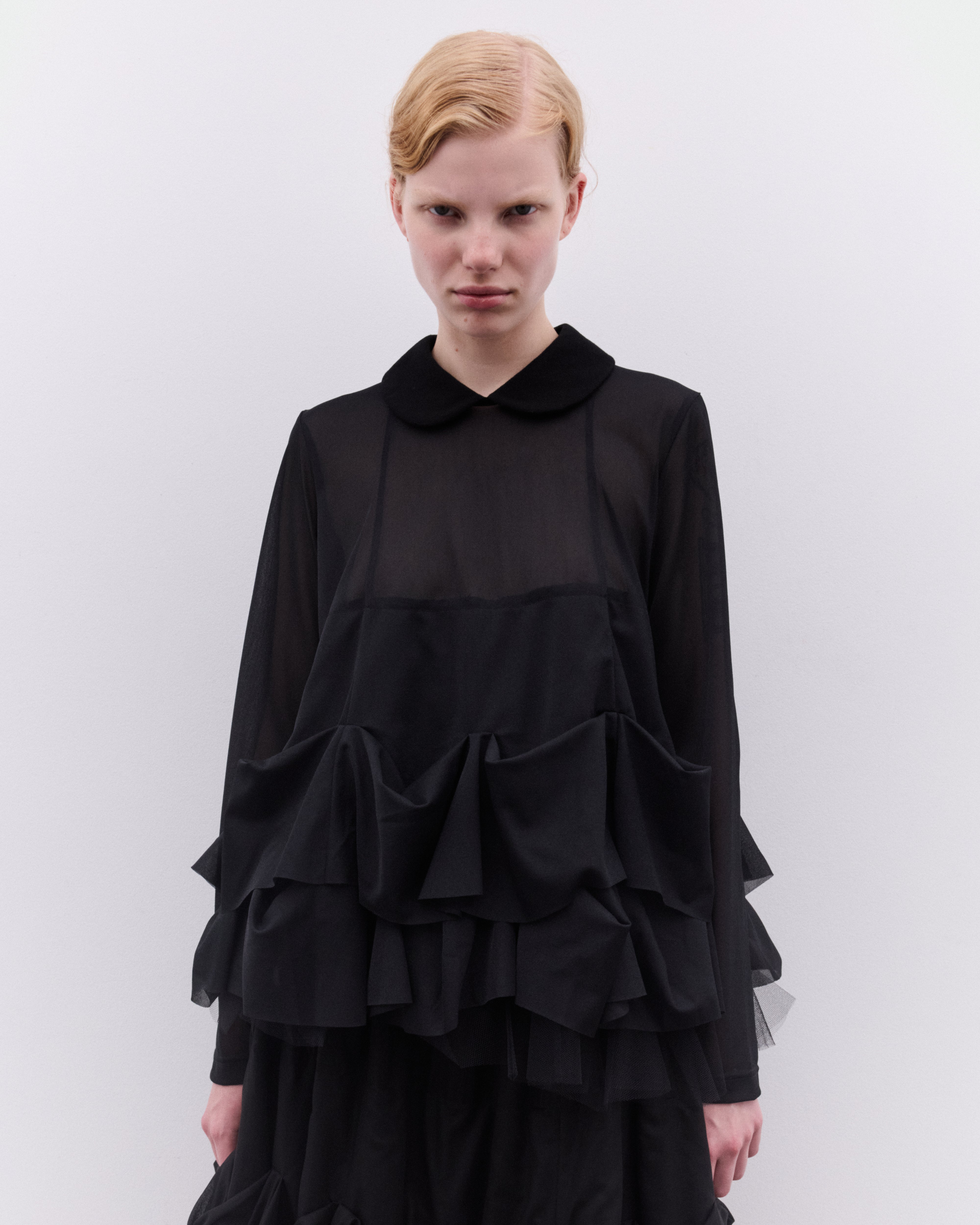 Tao: Women's Tulle Peplum Top (Black) | DSMNY E-SHOP