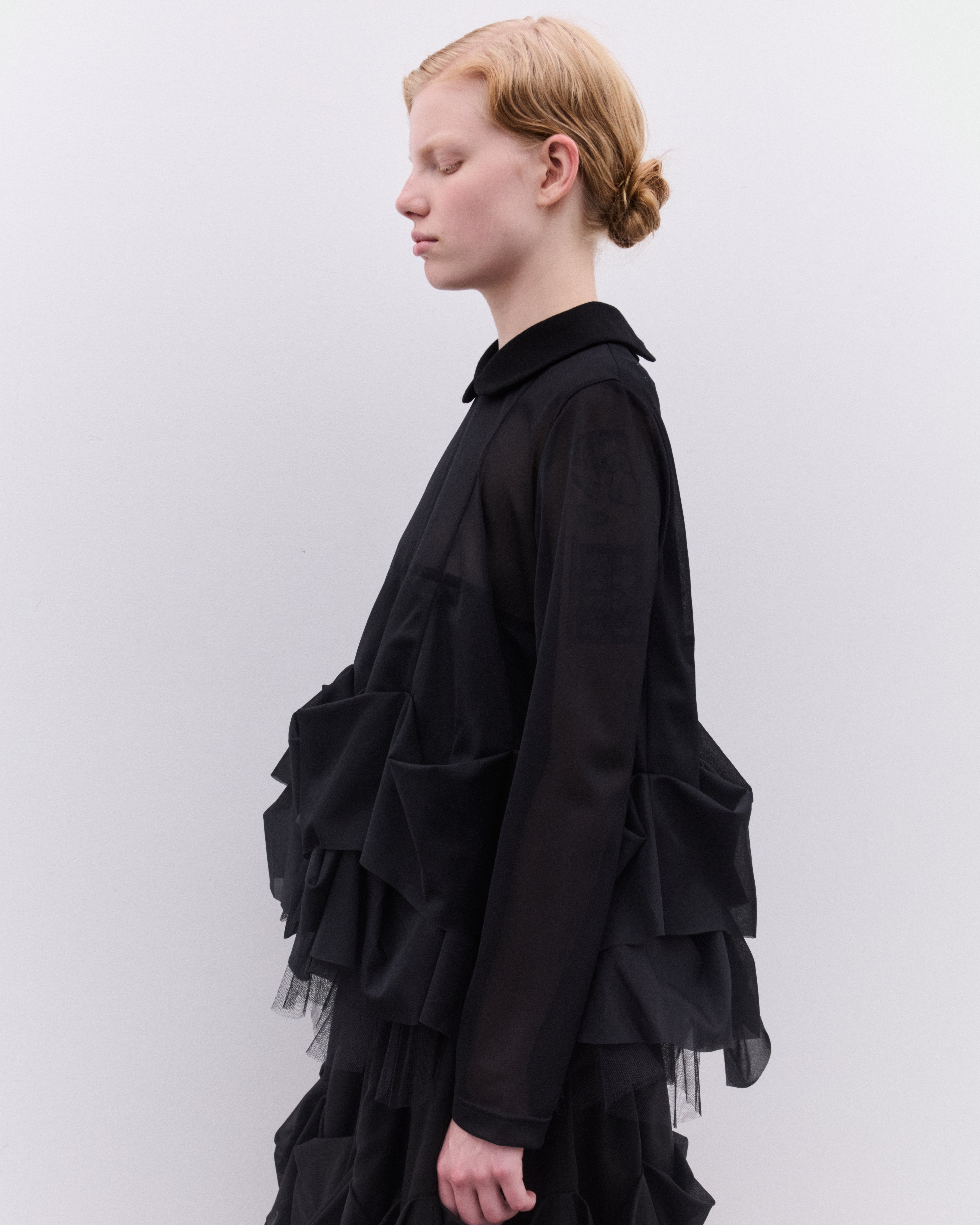 Tao: Women's Tulle Peplum Top (Black) | DSMNY E-SHOP