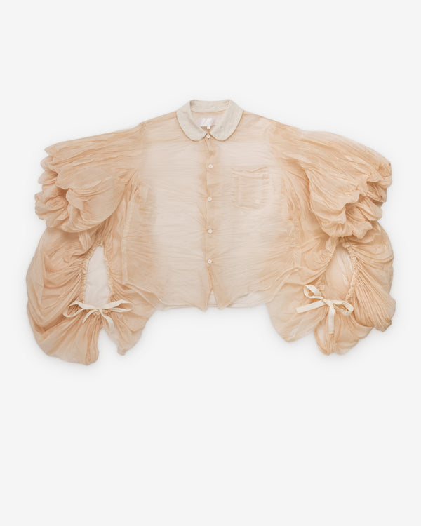 Tao - Women's Sheer Crinkled Blouse - (Pink)