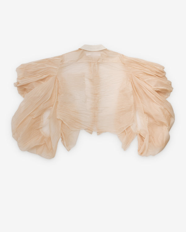 Tao - Women's Sheer Crinkled Blouse - (Pink)