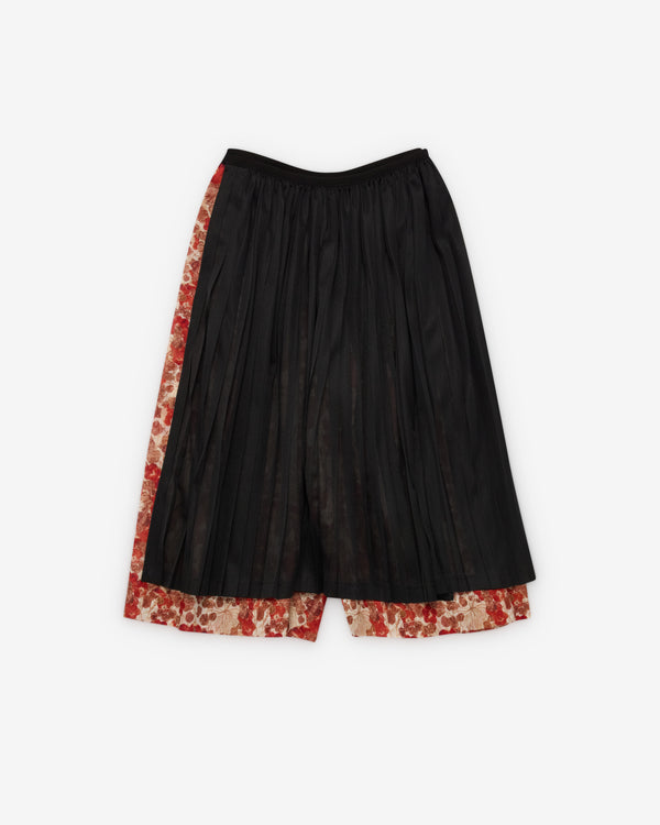Tao - Women's Skirt Overlay Trousers - (Burgundy/Black)