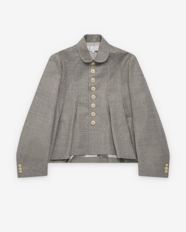 Tao - Women's Pleated Peter Pan Collar Jacket - (Grey)