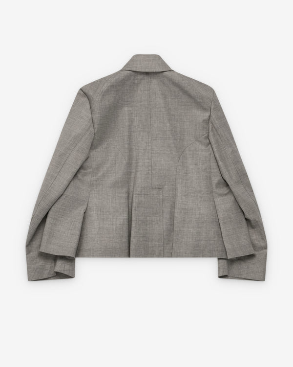 Tao - Women's Pleated Peter Pan Collar Jacket - (Grey)