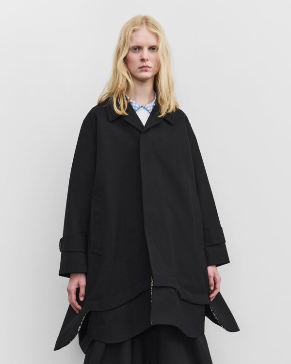 Tao - Women's Double Layer Coat - (Black)