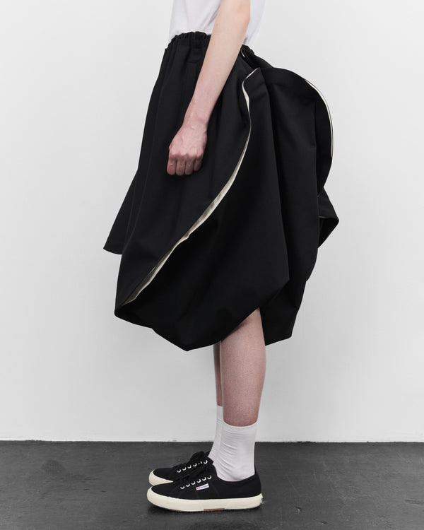 Tao - Women's Asymmetric Gathered Skirt - (Black)