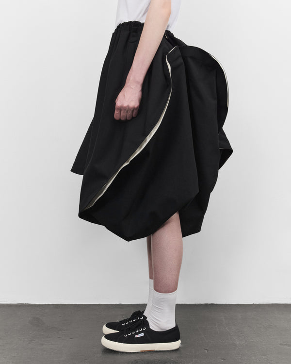 Tao - Women's Asymmetric Gathered Skirt - (Black)