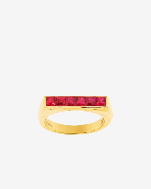 Patcharavipa - Women's Ruby Track Ring - (Yellow Gold)