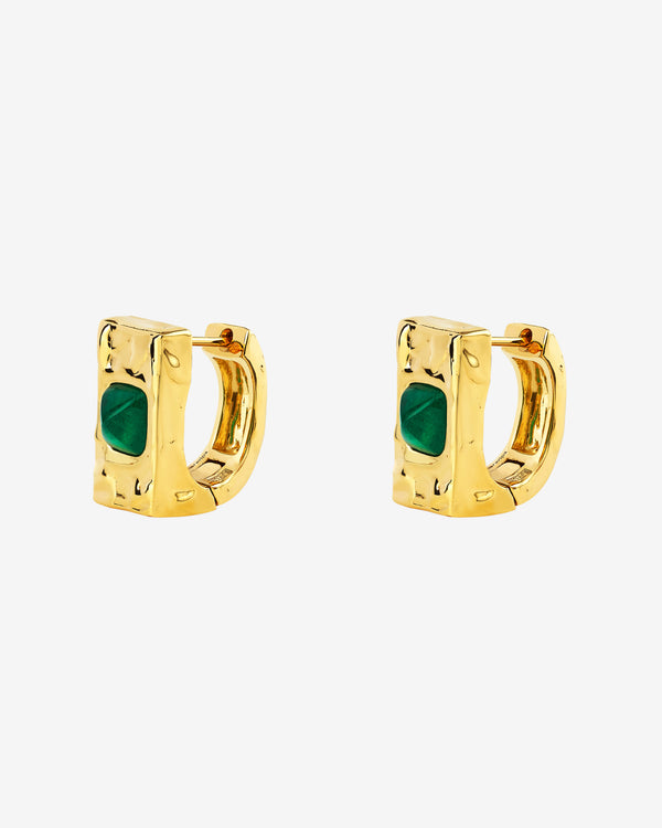 Patcharavipa - Women's Sugar Green Earrings - (Yellow Gold)