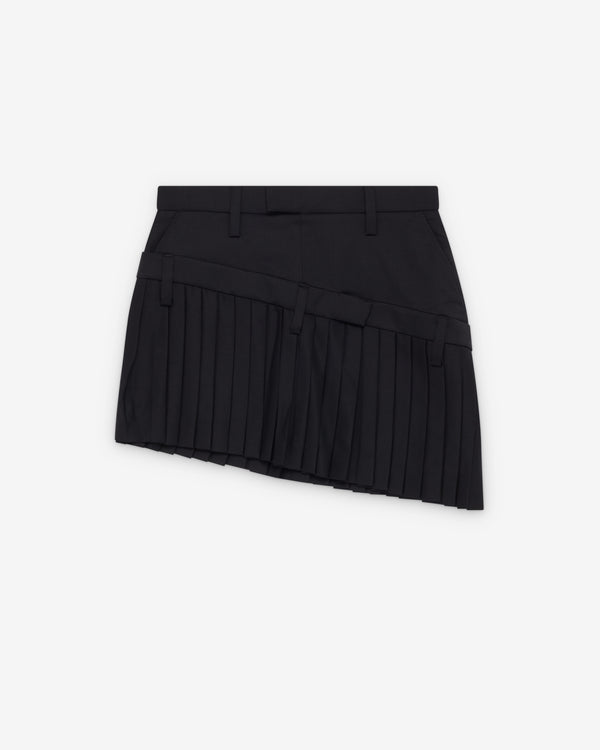 Torishéju - Women's Double Pleated Mini Skirt - (Black)