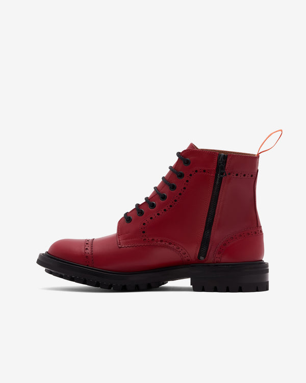 Junya Watanabe MAN - Men's Trickers Brogue Zip Boots - (Red)