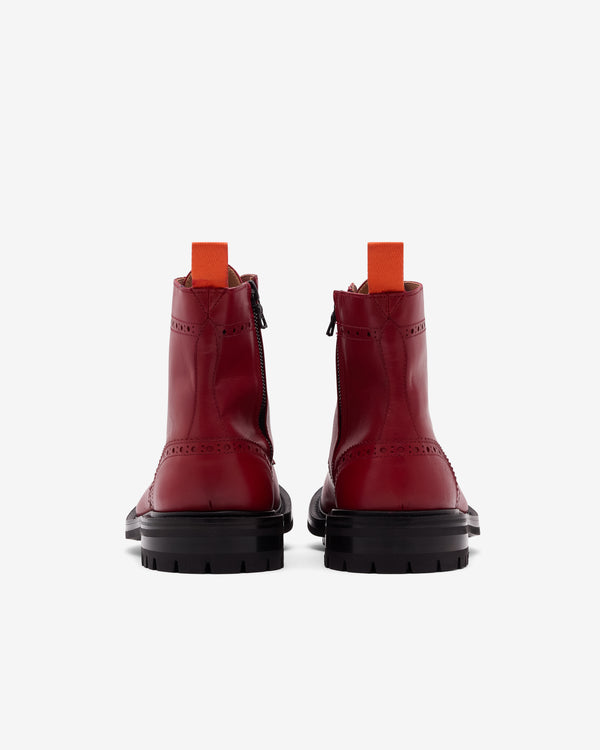 Junya Watanabe MAN - Men's Trickers Brogue Zip Boots - (Red)