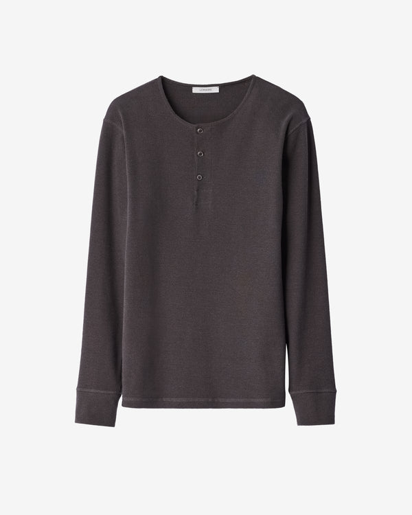 Lemaire - Men's Long Sleeve Henley - (Basalt)