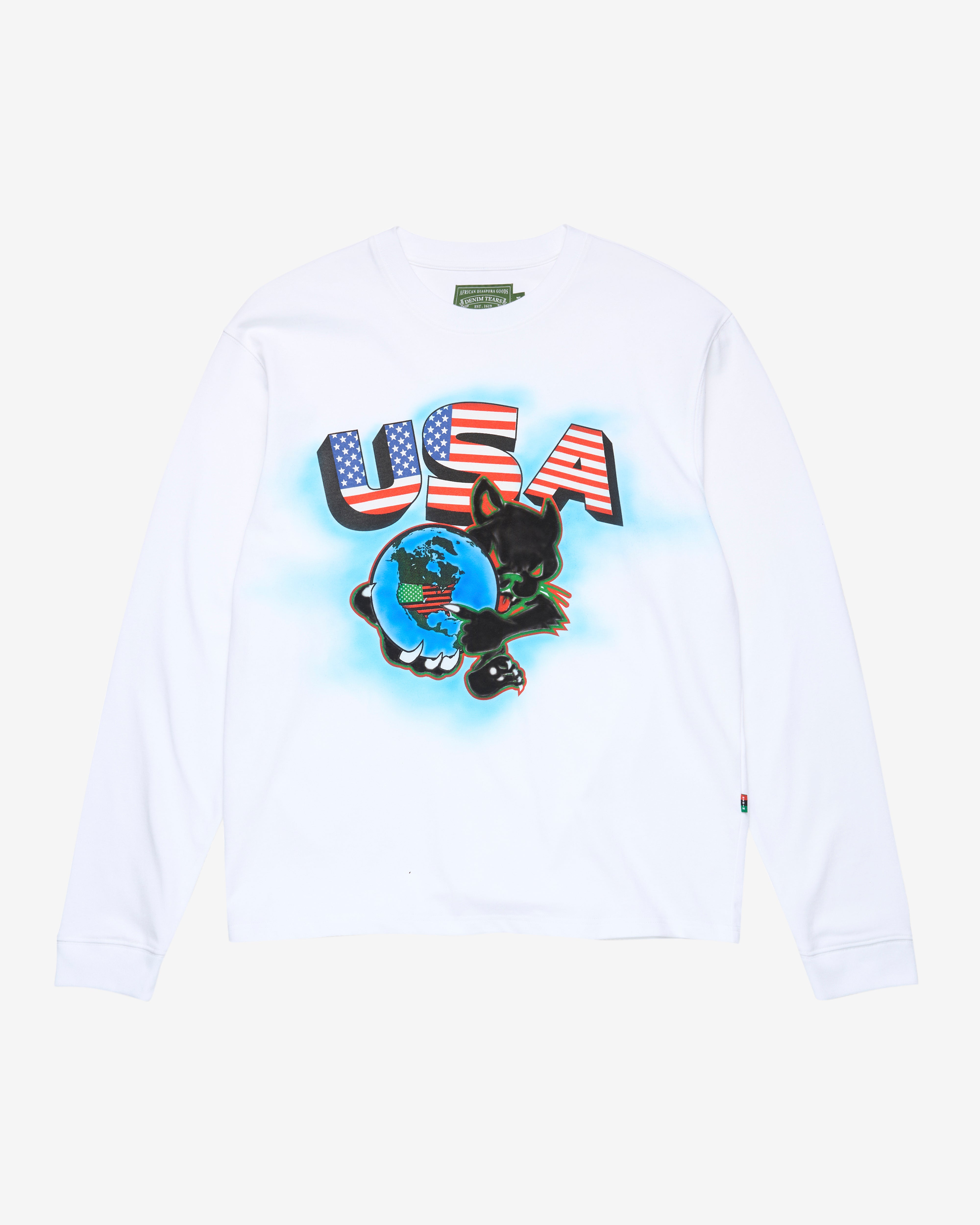 Denim Tears: Men's Taz Long Sleeve Tee (White) | DSMNY E-SHOP