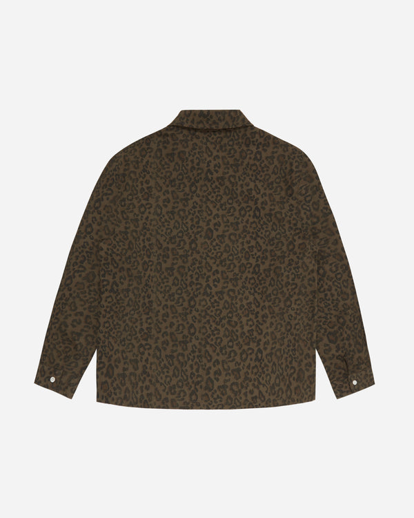 Fugazi - Men's Textured Letter Button Up - (Leopard)
