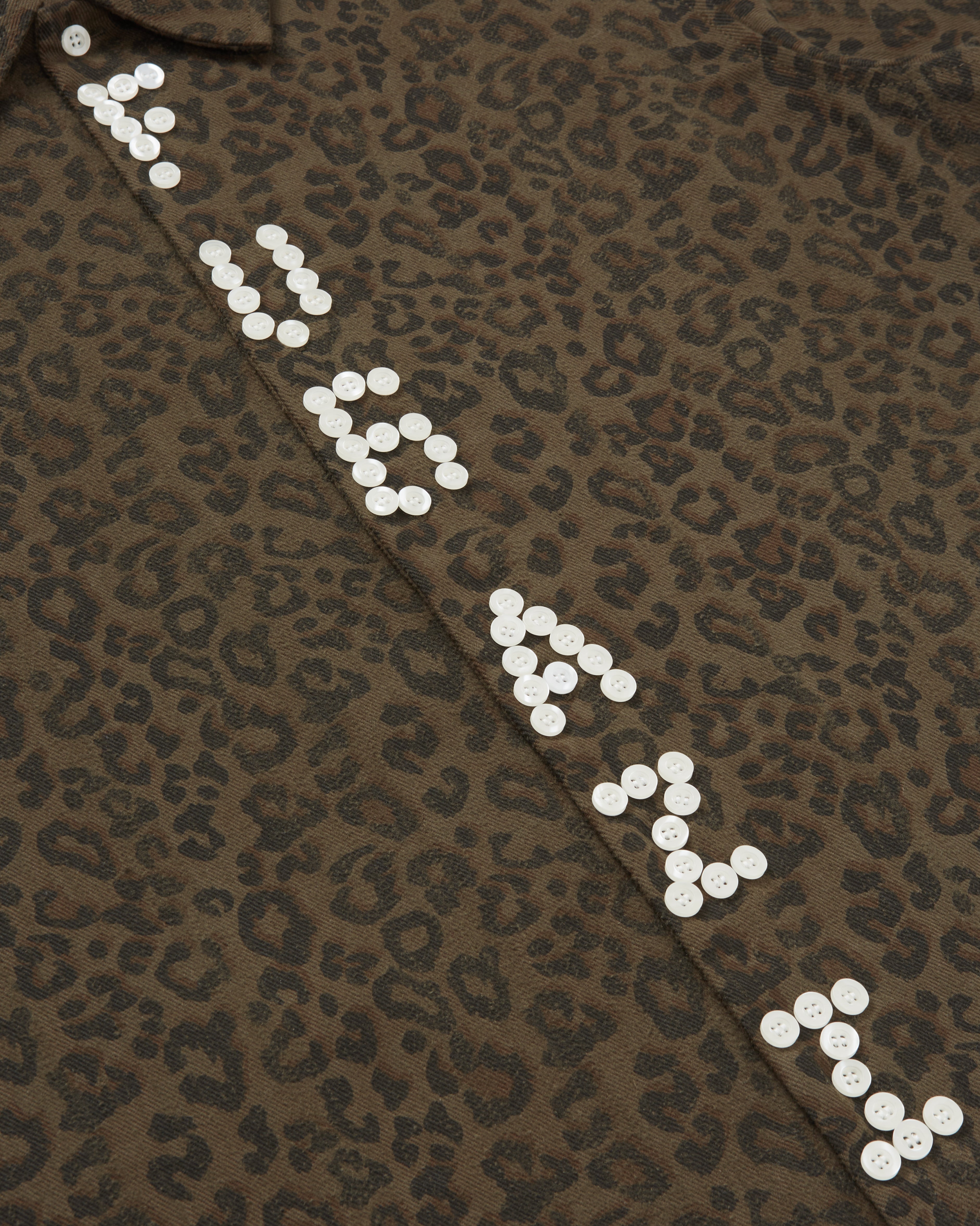 Fugazi: Men's Textured Letter Button Up (Leopard) | DSMNY E-SHOP