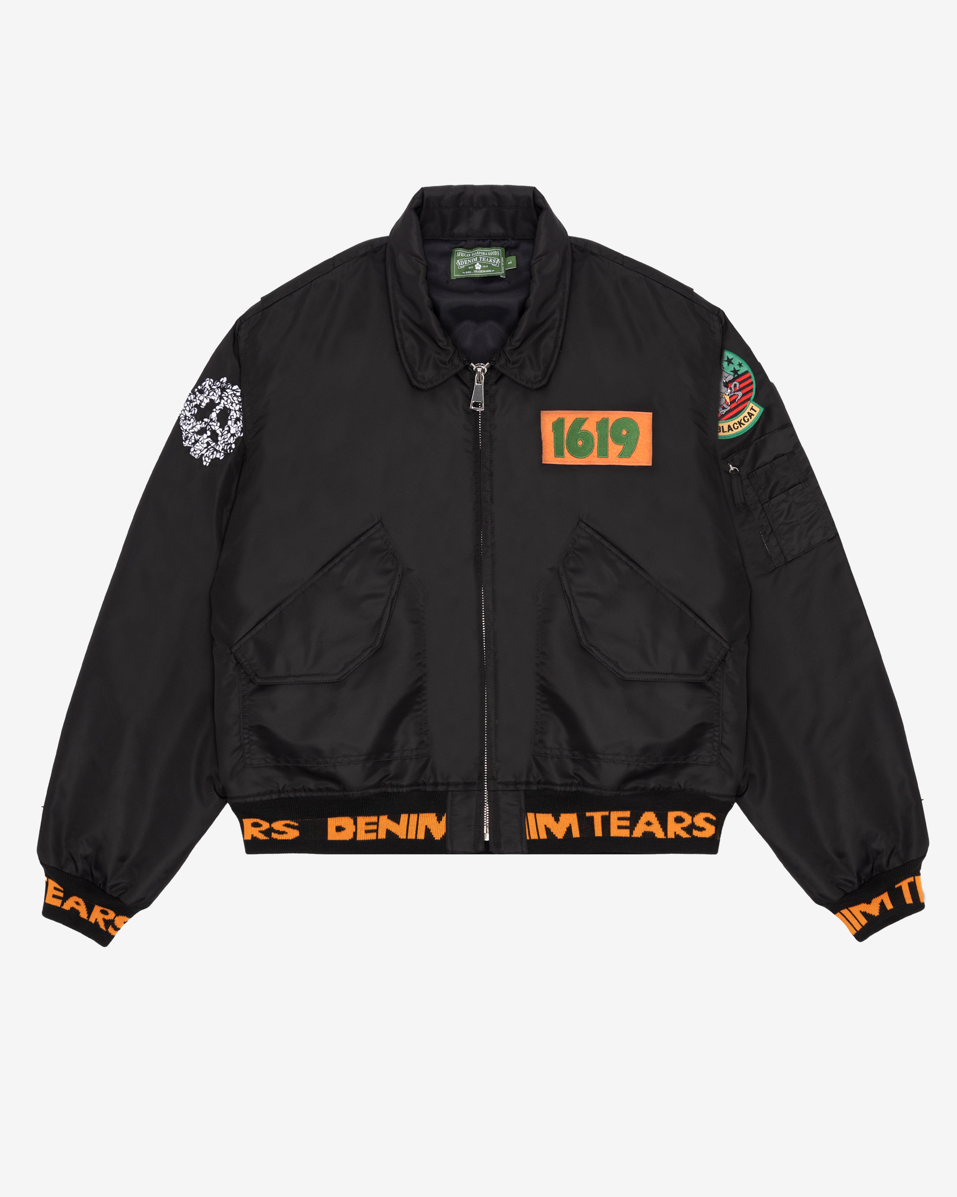 Denim Tears: Men's Trans-Atlantic Flight Bomber (Black) | DSMNY E-SHOP