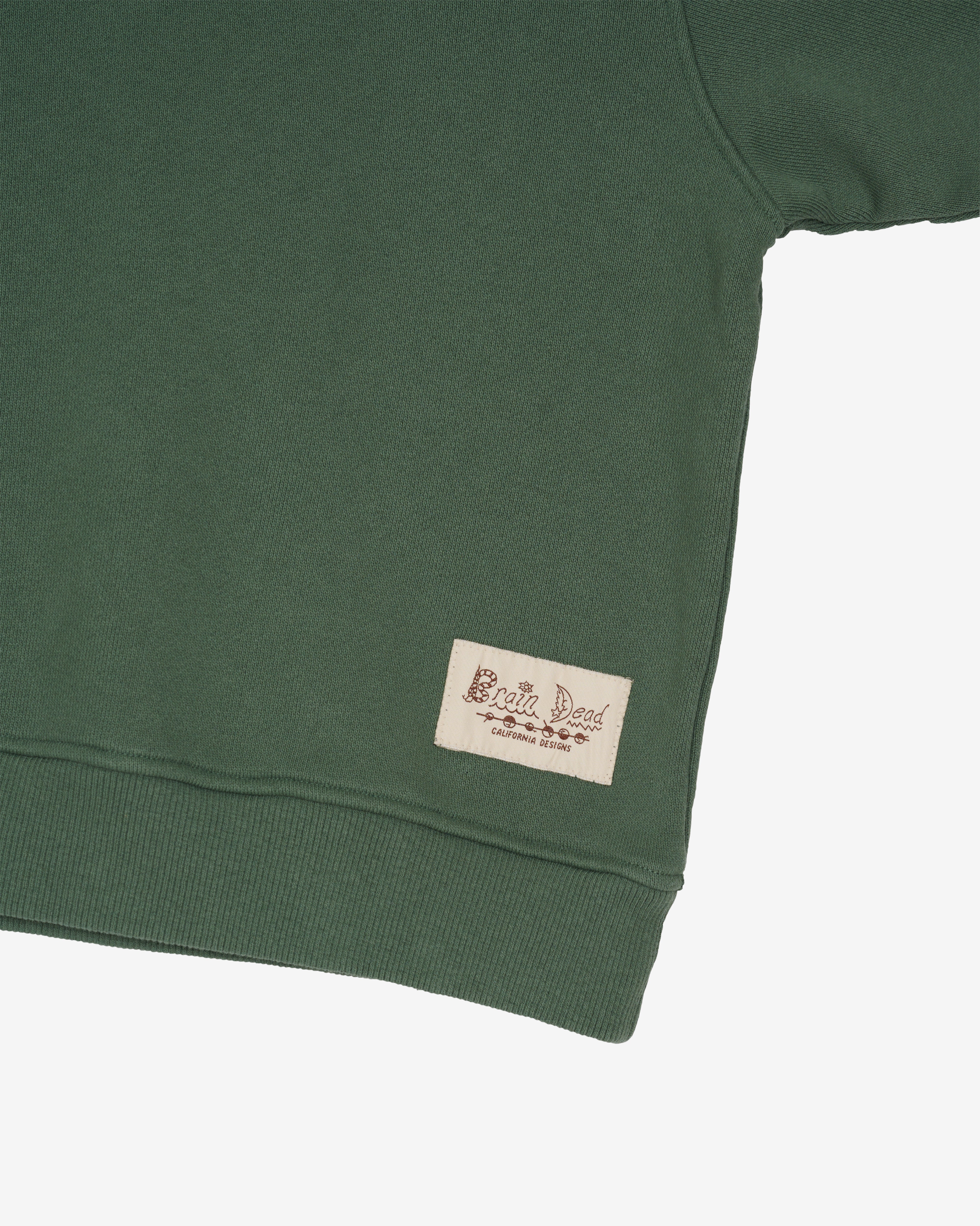Brain Dead: Men's Turtle Neck Sweatshirt (Green) | DSMNY E-SHOP