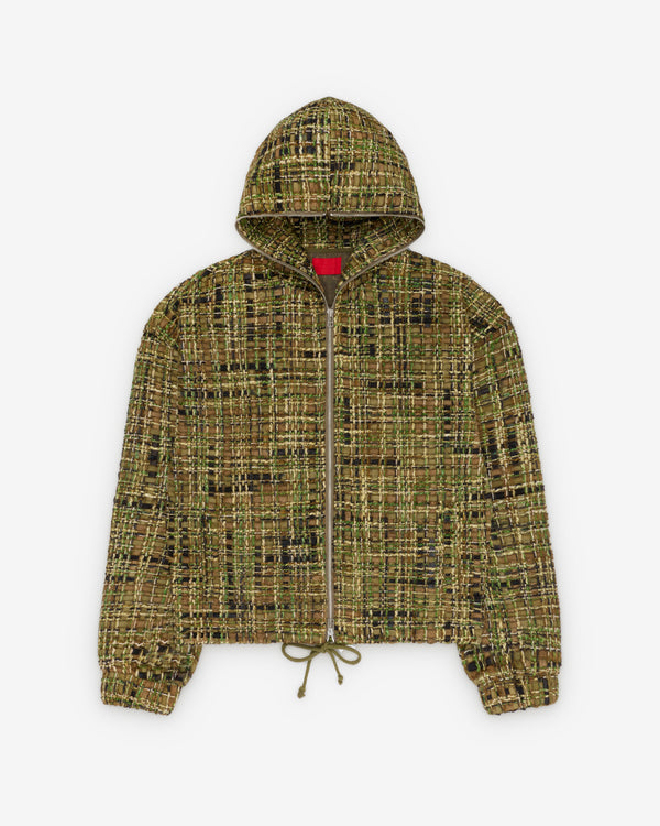 Fugazi - Men's Tweed Zip Hoodie - (Green)