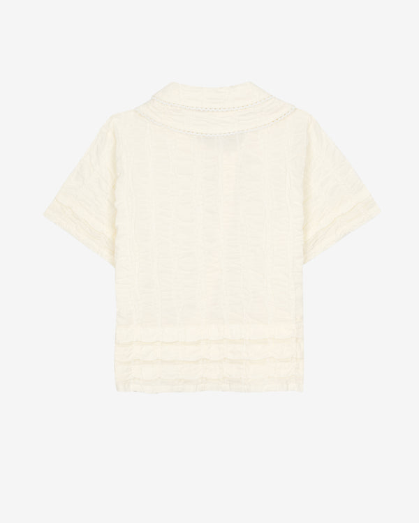 Brain Dead - Women's Twisted Seersucker Button Up Shirt - (Cream)