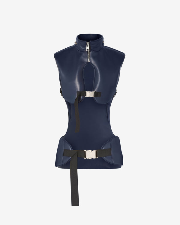 Jean Paul Gaultier - Women's Backpack Leather Jacket - (Navy)