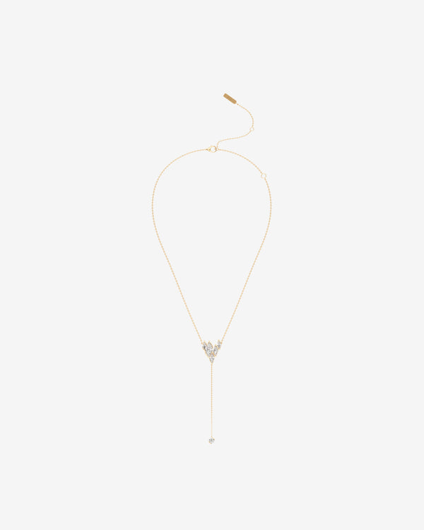 Unsaid - Women's Flame Diamond Lariat Necklace - (Yellow Gold)