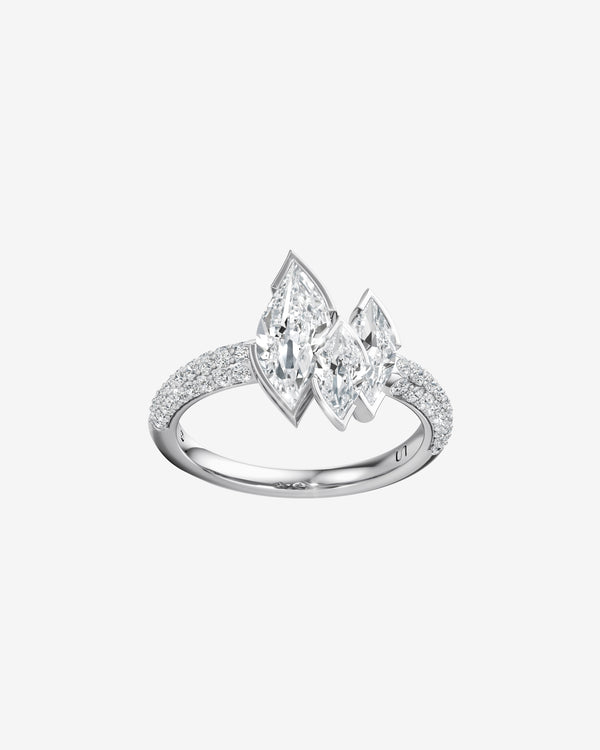 Unsaid - Women's Flame Ring - (White Gold)