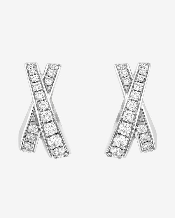Unsaid - Women's Infinite Slim Diamond Pavé Earrings - (White Gold)