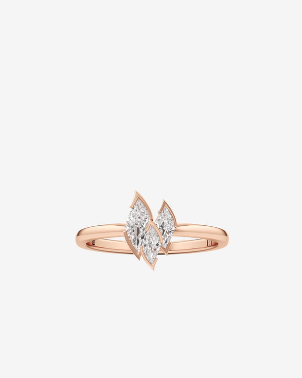 Unsaid - Women's Flame Diamond Ring - (Rose Gold)