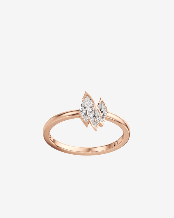Unsaid - Women's Flame Diamond Ring - (Rose Gold)