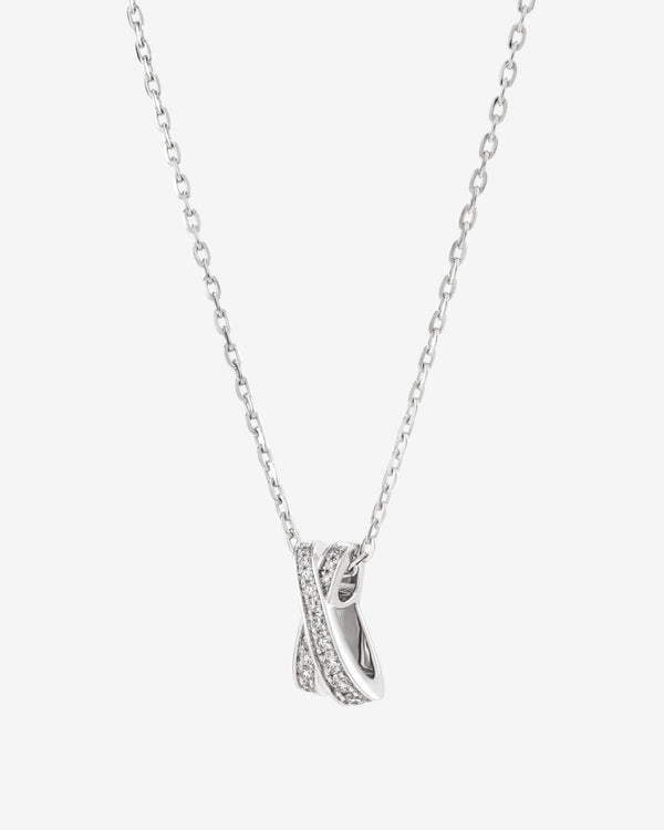 Unsaid - Women's Infinite Slim Diamond Pavé Pendant Necklace -(White Gold)