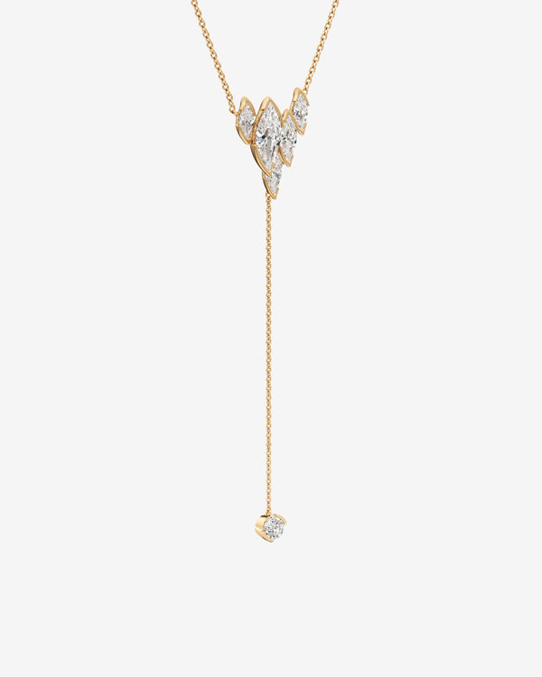 Unsaid - Women's Flame Diamond Lariat Necklace - (Yellow Gold)