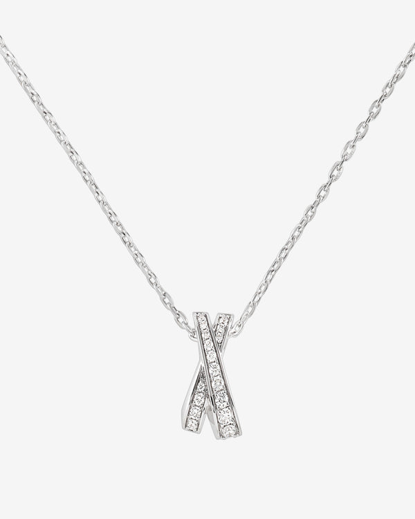 Unsaid - Women's Infinite Slim Diamond Pavé Pendant Necklace -(White Gold)