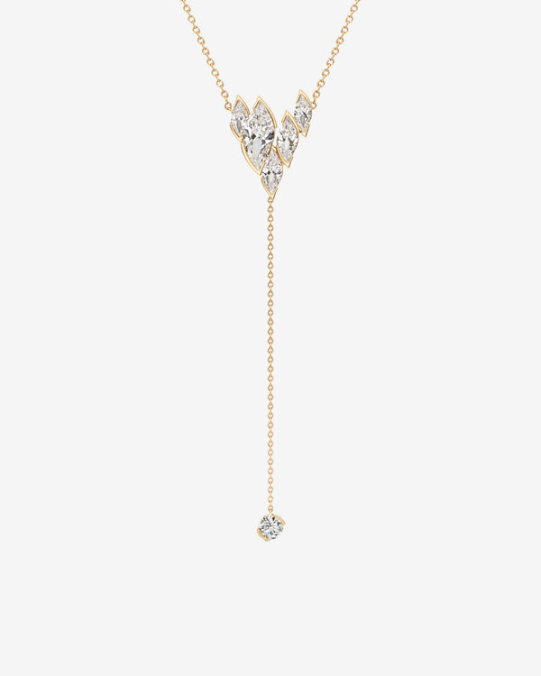 Unsaid - Women's Flame Diamond Lariat Necklace - (Yellow Gold)